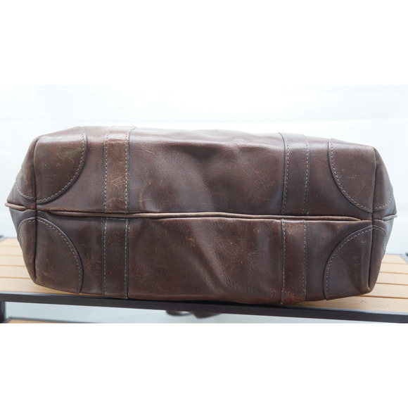 Mulholland Brothers Dark Brown Leather Shopper's Zippered Tote Bag - Picture 7 of 15